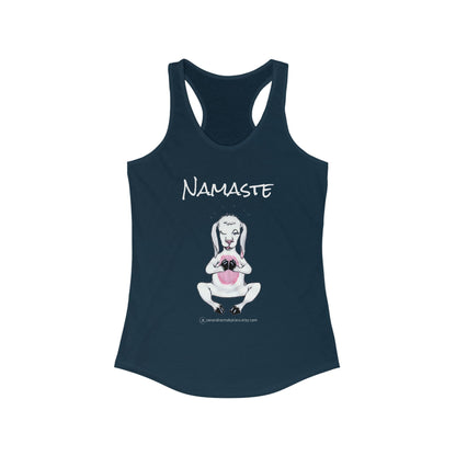 Namaste Goat Print Animal Lover Tank Top | Workout and Gym Wear Cute Goat Design Racerback Tank Top Fitness Shirt for Women