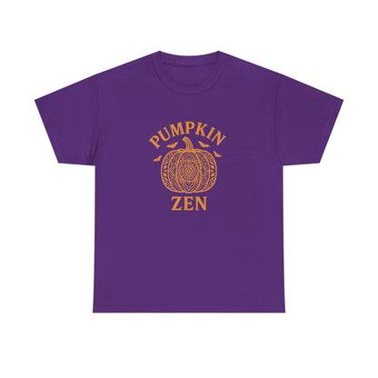 Pumpkin Zen Unisex Tee - Fall Halloween Meditation Shirt | Relaxing Autumn Graphic Tee