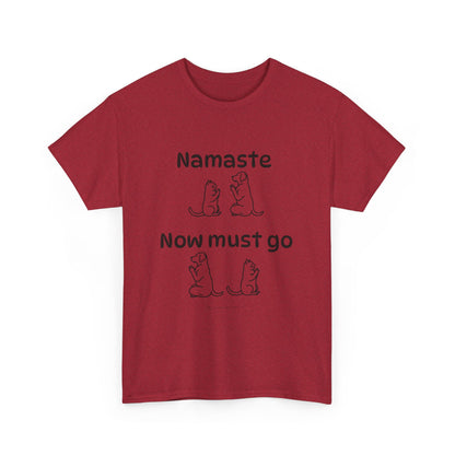 Namaste Pilates Meditation Cat and Dog Zen T Shirt | Namaste Now Must Go Animal Yoga Lover Unisex Heavy Cotton Pet T Shirt for Gift