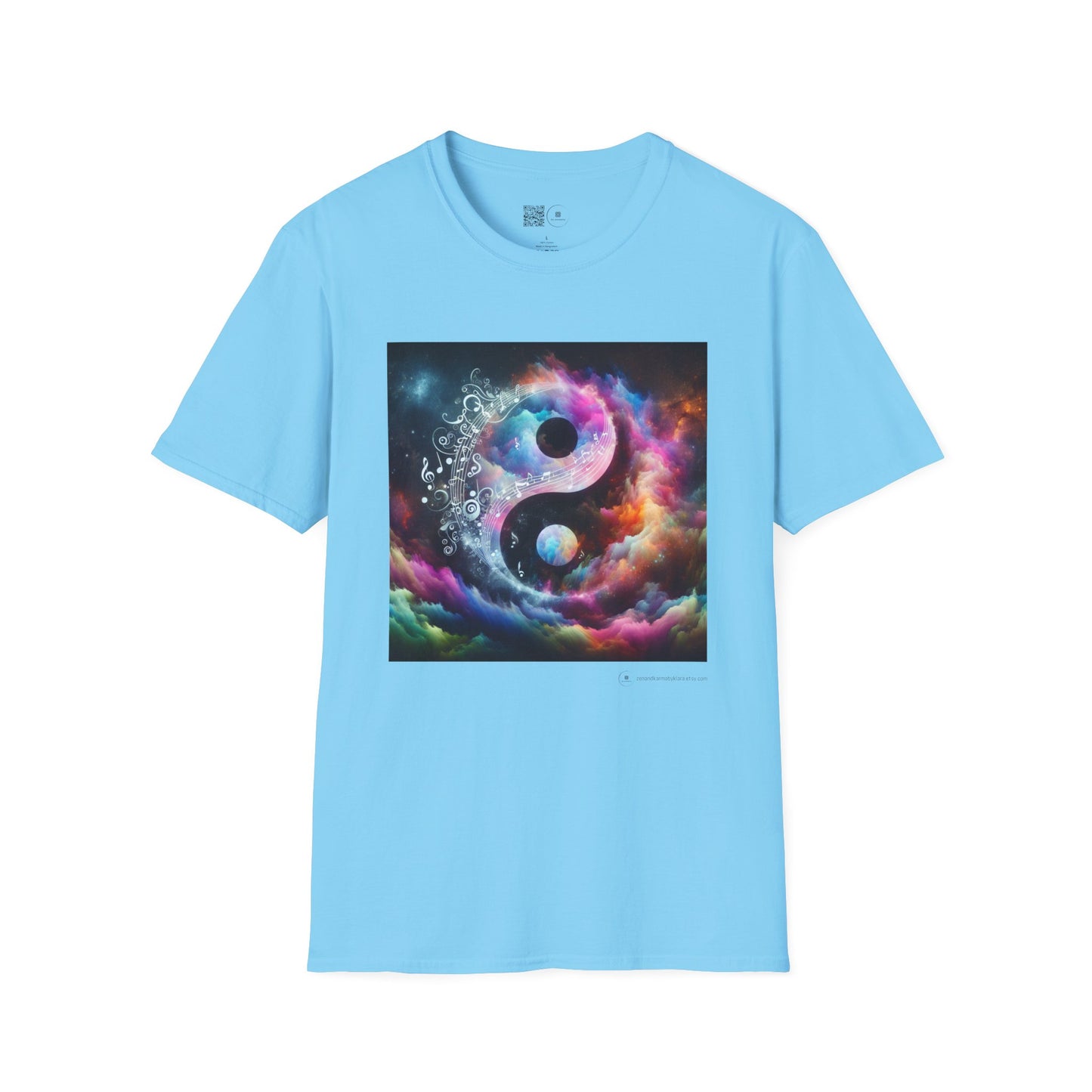 Cosmic Yin Yang T-Shirt - Vibrant Unisex Tee, Spiritual Gift, Music lover Gift, Astrology Fashion, Retro Style Shirt, Trendy Tee