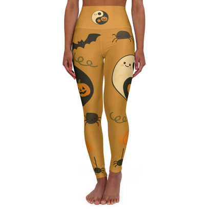 Halloween Yoga Leggings - Cute Ghost Spider Print | High Waisted Spooky Workout Pants