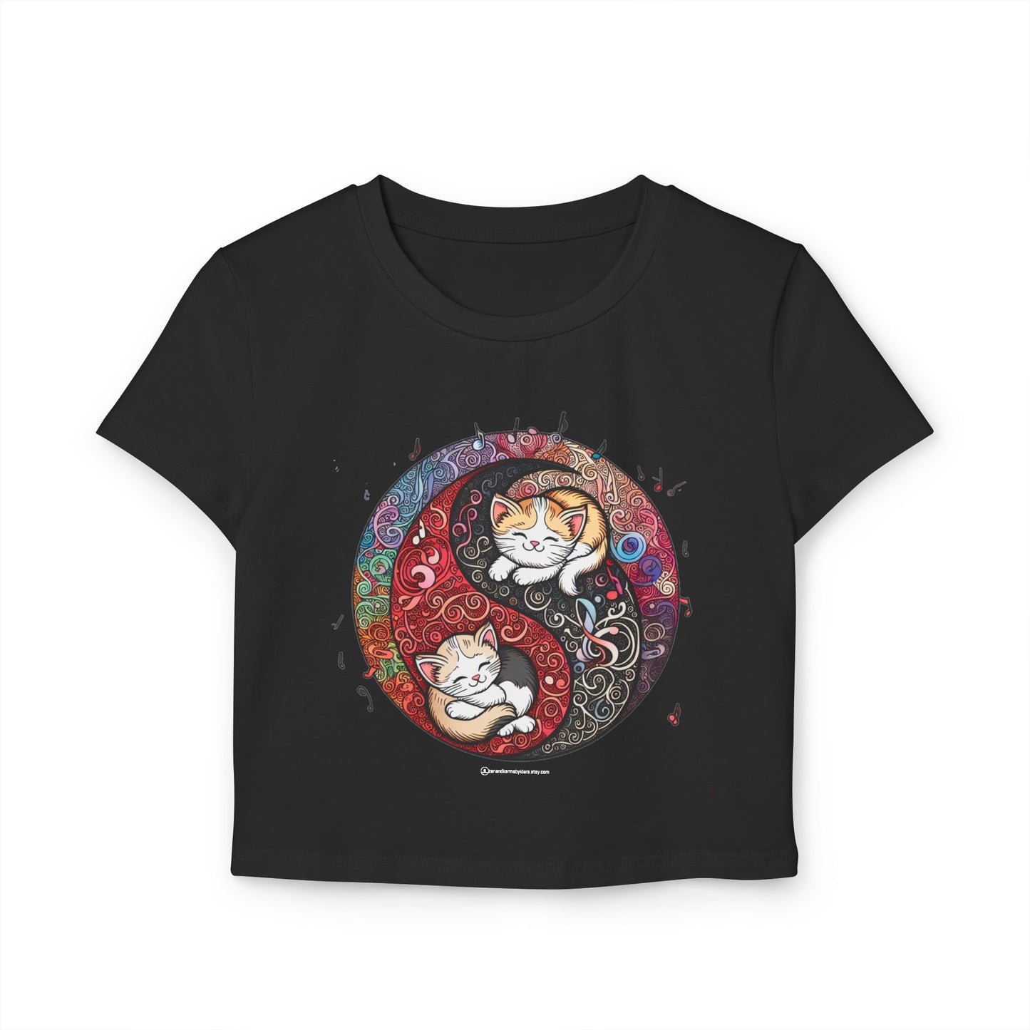 Yin Yang Tee Women Cat and Pet Animal Lover Shirt | Cool Designed Cat Themed Spiritual Yin Yang T-Shirt Outfit Gift for Her