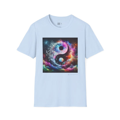 Cosmic Yin Yang T-Shirt - Vibrant Unisex Tee, Spiritual Gift, Music lover Gift, Astrology Fashion, Retro Style Shirt, Trendy Tee