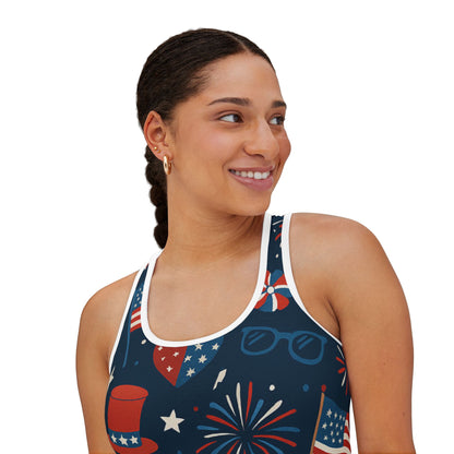 4th of July Women's Tank Top | Patriotic Summer Apparel, Festival Wear, Independence Day, Fireworks Design, Casual Comfort