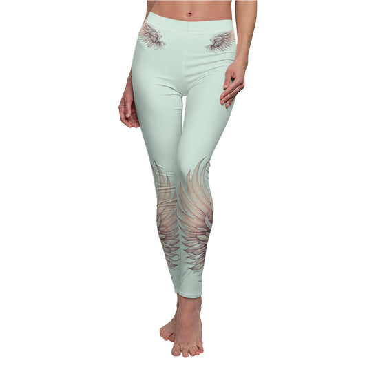 Bohemian Winged Leggings, Comfortable Activewear, Yoga Pants, Casual Wear, Gift for Her, Festival Clothing, Fitness Apparel