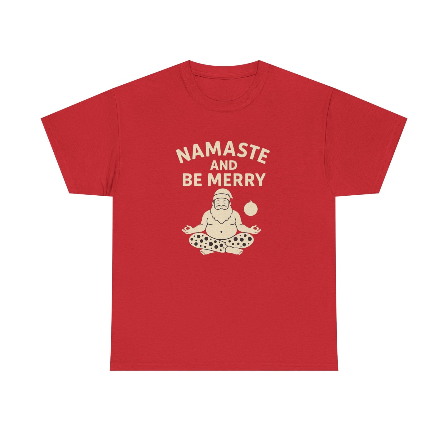 Namaste and Be Merry Christmas Shirt - Funny Yoga Santa Tee | Unisex Holiday Gift for Yogis