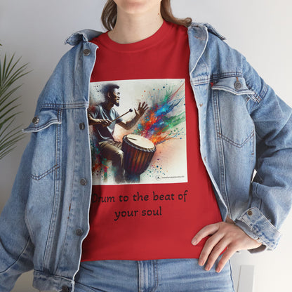 Artistic Drummer Unisex Heavy Cotton Tee -Gift for Musicians, Concert T-Shirt, Art Lovers, Gifts, Festivals, Summer Vibes, gift for him