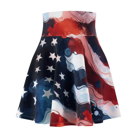 Patriotic Women's Skater Skirt - July 4th Party Outfit

