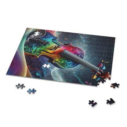 Colorful Violin Puzzle - 120, 252, 500-Piece Jigsaw, Music Lover Gift, Art Decor, Relaxation Activity, Family Game Night