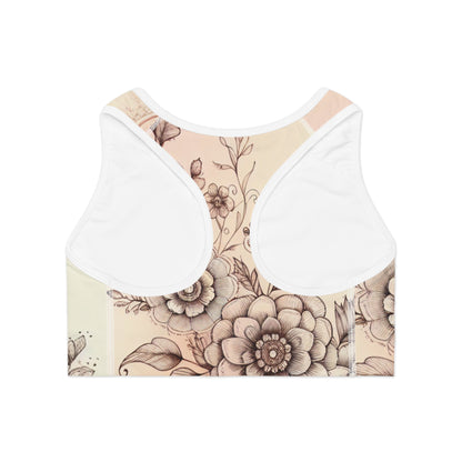 Floral Sports Bra - Comfortable Workout Top, Yoga Gear, Fitness Apparel, Stylish Activewear, Nature-Inspired Bralette