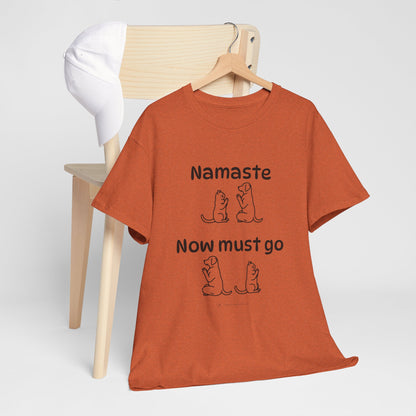 Namaste Pilates Meditation Cat and Dog Zen T Shirt | Namaste Now Must Go Animal Yoga Lover Unisex Heavy Cotton Pet T Shirt for Gift