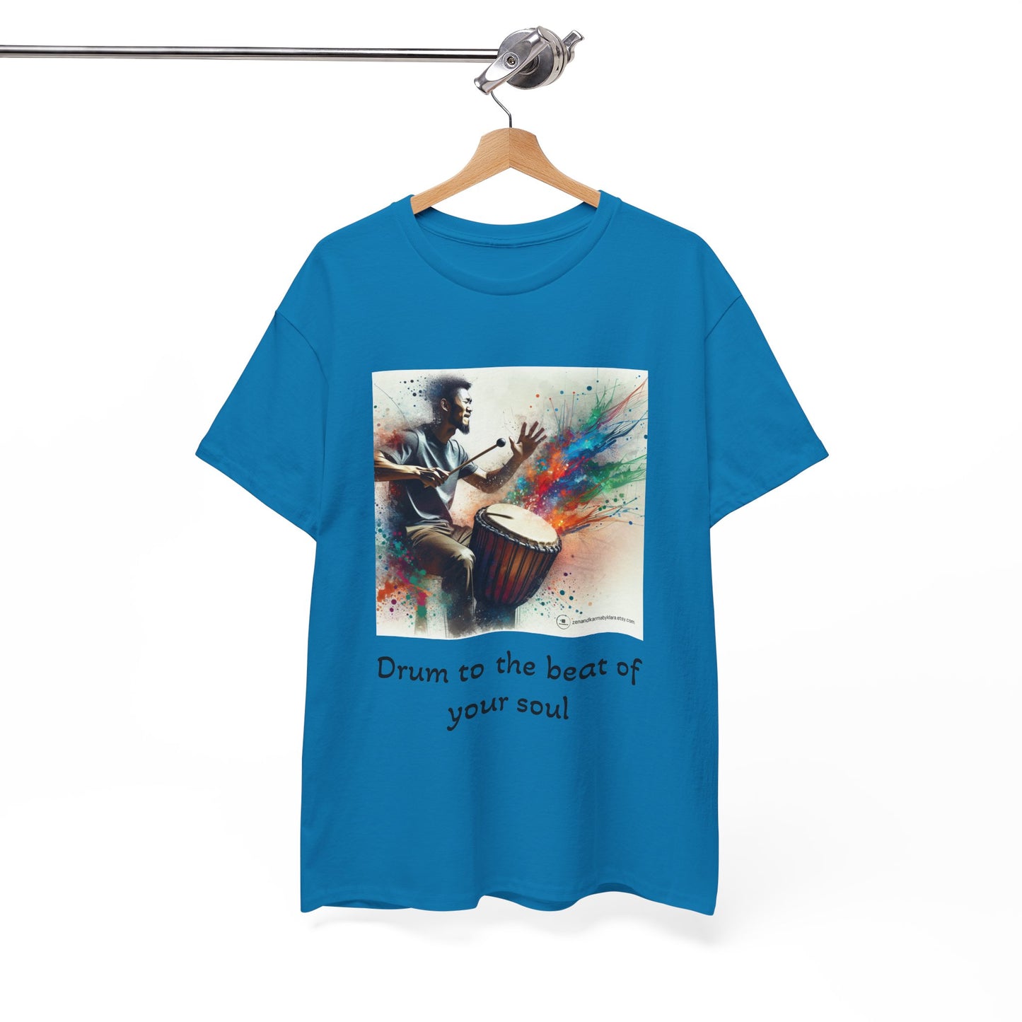 Artistic Drummer Unisex Heavy Cotton Tee -Gift for Musicians, Concert T-Shirt, Art Lovers, Gifts, Festivals, Summer Vibes, gift for him