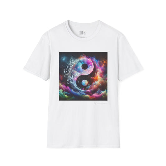 Cosmic Yin Yang T-Shirt - Vibrant Unisex Tee, Spiritual Gift, Music lover Gift, Astrology Fashion, Retro Style Shirt, Trendy Tee