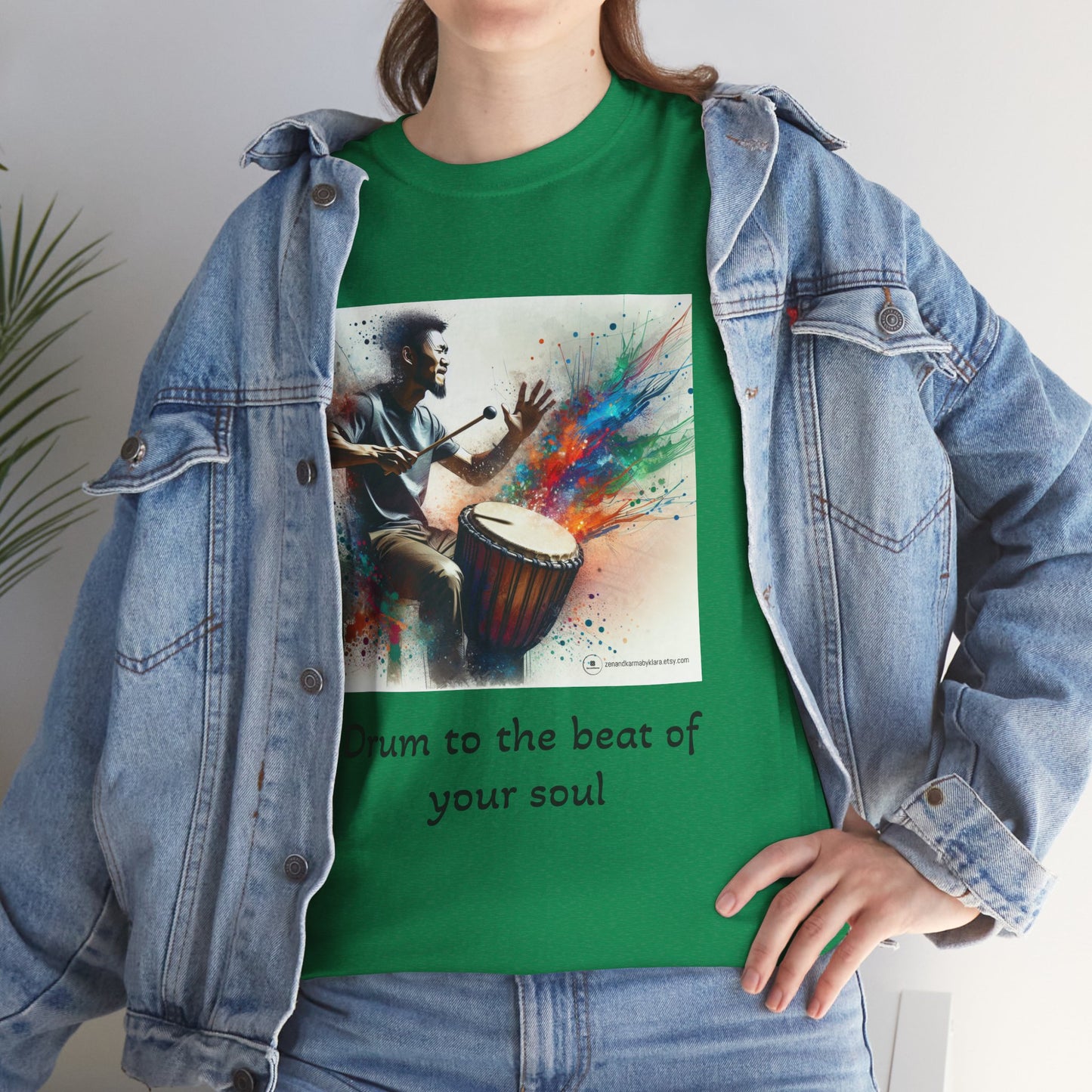 Artistic Drummer Unisex Heavy Cotton Tee -Gift for Musicians, Concert T-Shirt, Art Lovers, Gifts, Festivals, Summer Vibes, gift for him