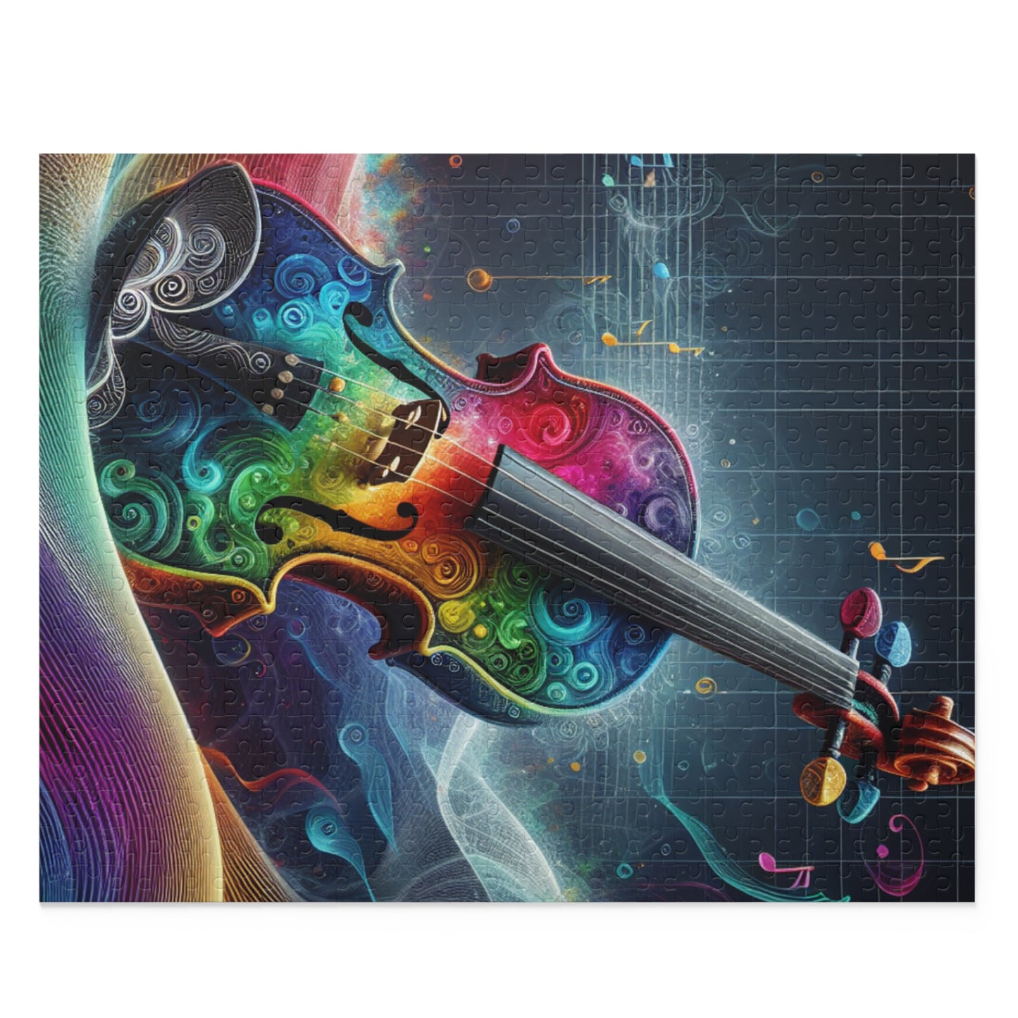 Colorful Violin Puzzle - 120, 252, 500-Piece Jigsaw, Music Lover Gift, Art Decor, Relaxation Activity, Family Game Night