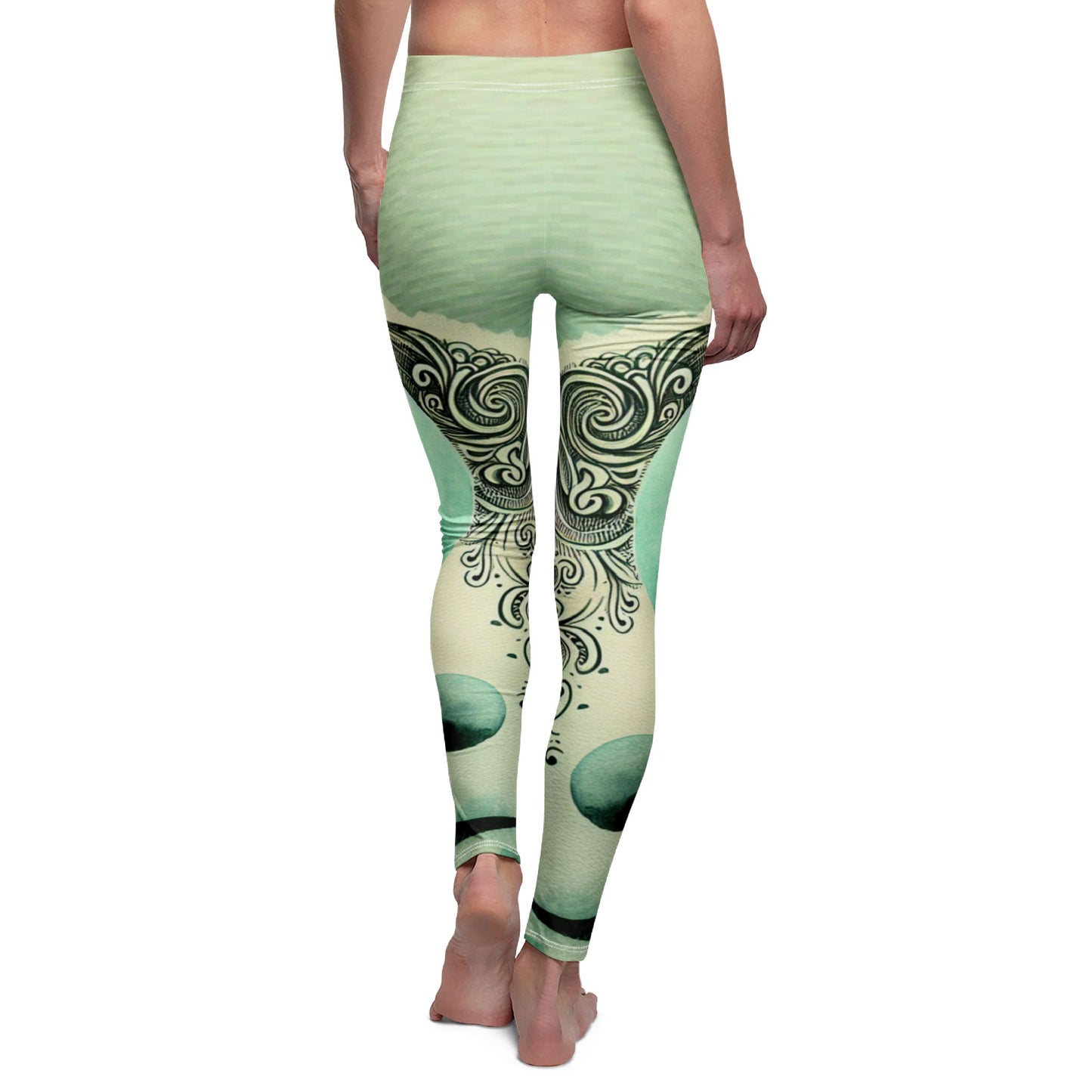 Yin Yang Mid-rise Leggings - Perfect for Yoga, Casual Wear, Fitness, Gifts, Home & Gym