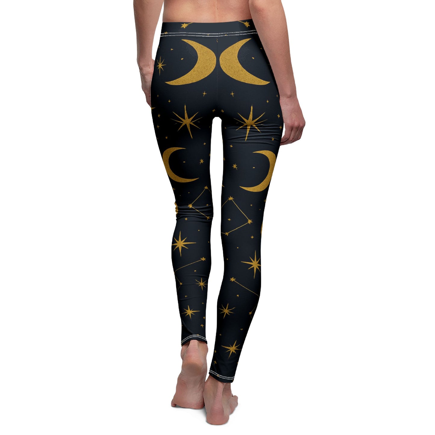 Celestial Pattern Leggings - Stylish Women's Yoga Pants, Comfortable Loungewear, Astrology Gift, Workout Leggings, Starry Night Fashion