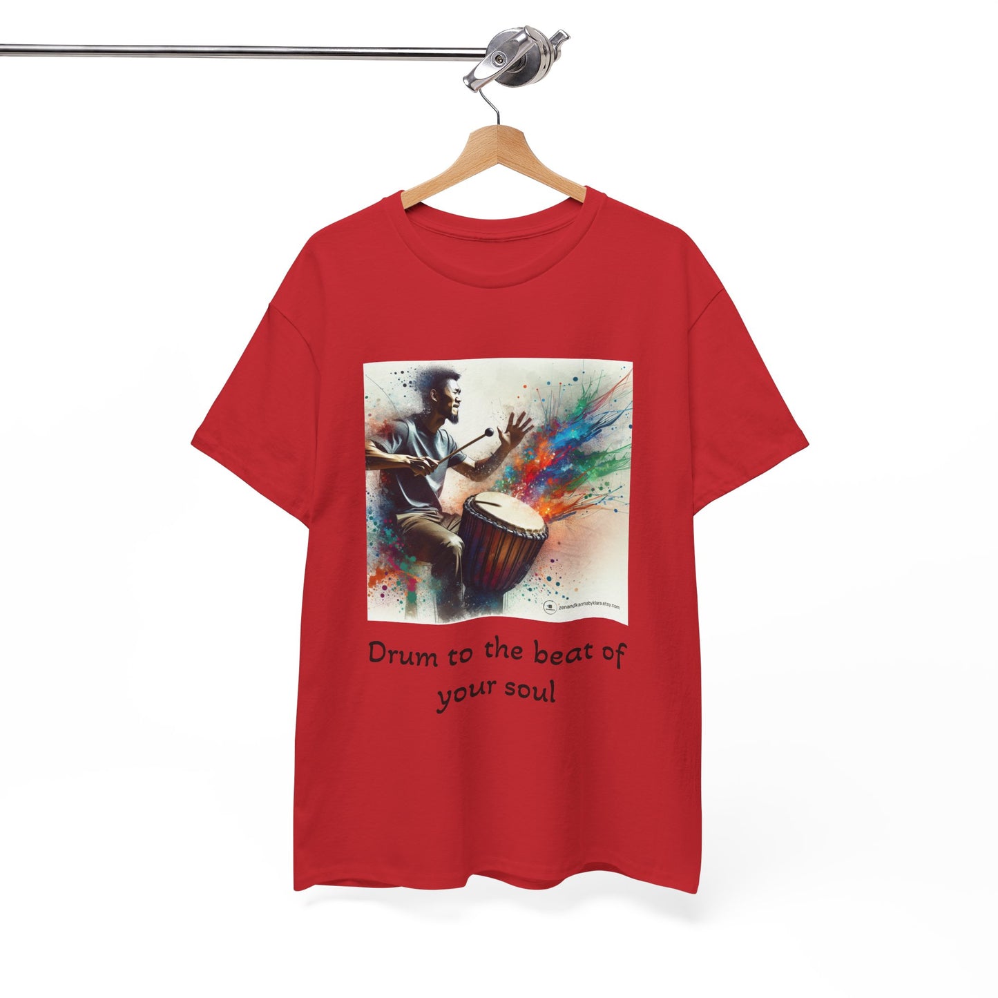 Artistic Drummer Unisex Heavy Cotton Tee -Gift for Musicians, Concert T-Shirt, Art Lovers, Gifts, Festivals, Summer Vibes, gift for him