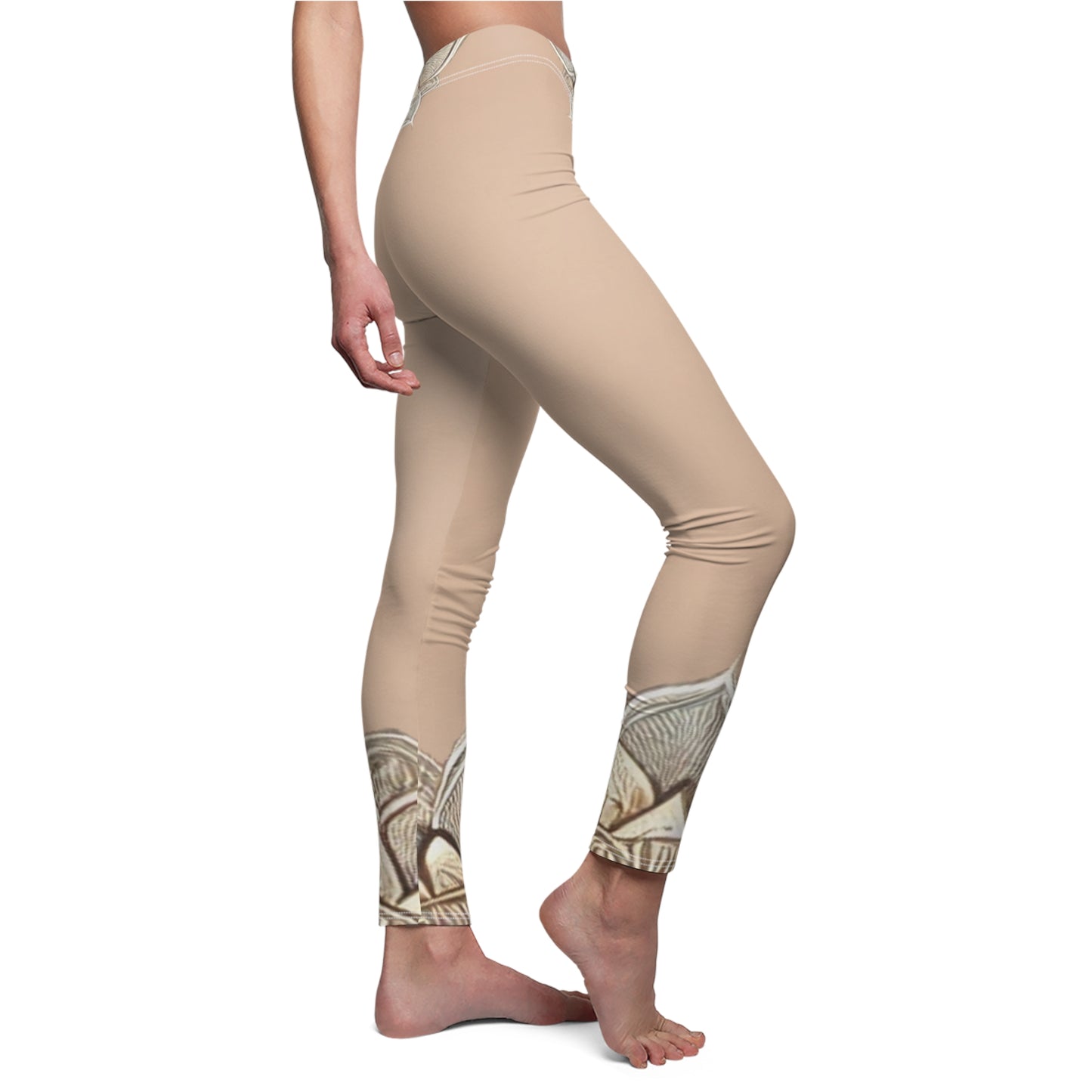 Bohemian Lotus Print Leggings - Stylish Yoga Pants, Comfortable Activewear, Trendy Casual Wear, Perfect Gift for Her, Meditation Apparel
