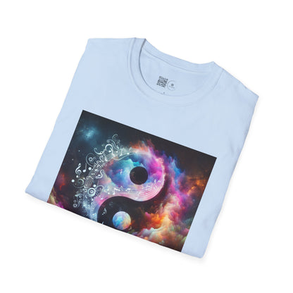 Cosmic Yin Yang T-Shirt - Vibrant Unisex Tee, Spiritual Gift, Music lover Gift, Astrology Fashion, Retro Style Shirt, Trendy Tee