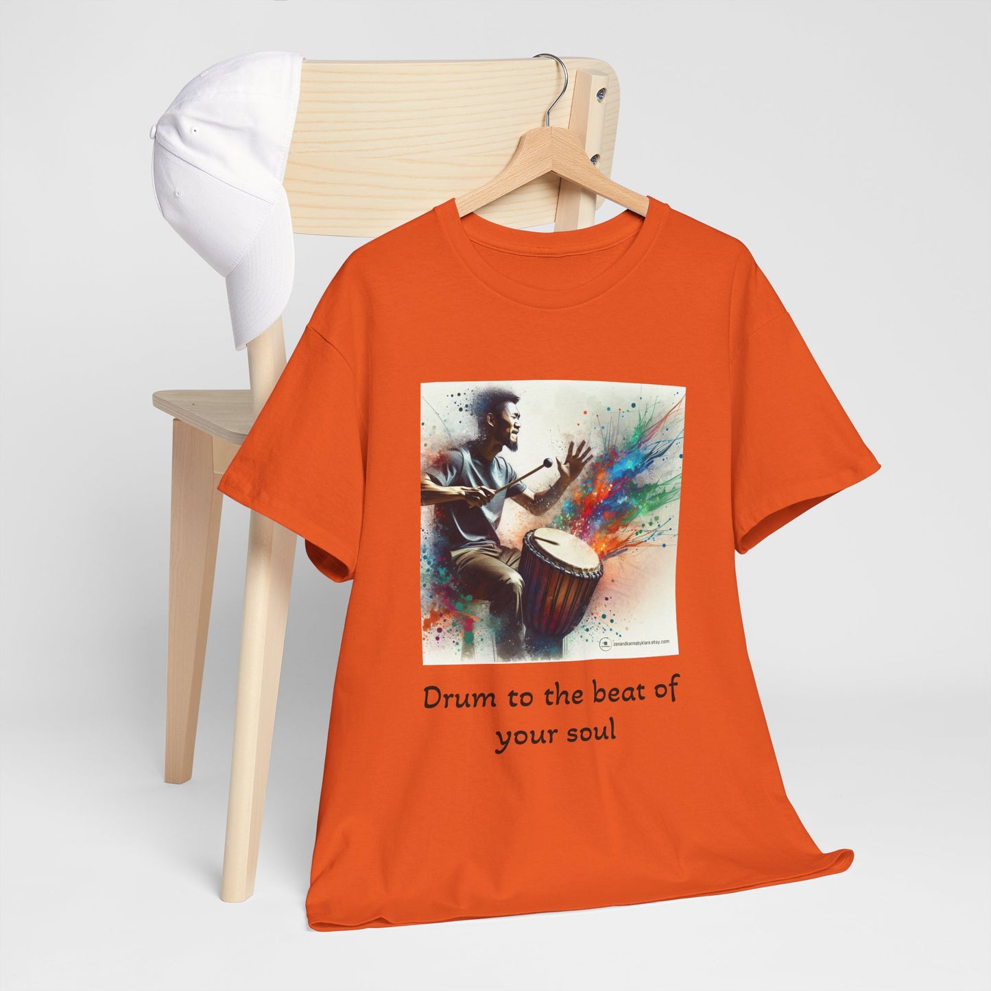 Artistic Drummer Unisex Heavy Cotton Tee -Gift for Musicians, Concert T-Shirt, Art Lovers, Gifts, Festivals, Summer Vibes, gift for him