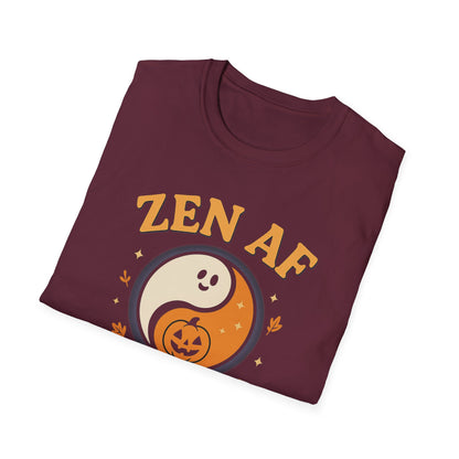Zen AF Ghost Tee - Funny Halloween Yin Yang T-Shirt | Unisex Mindfulness Graphic Tee