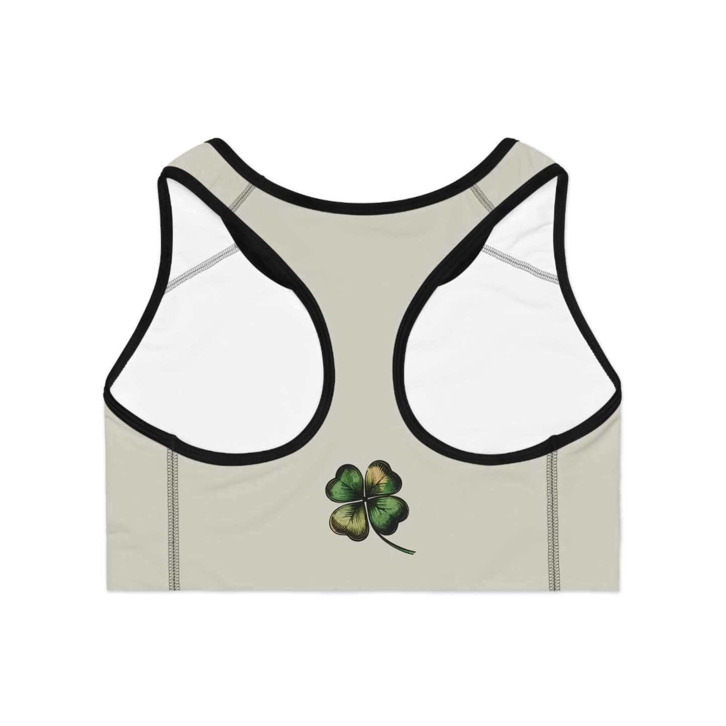 Clover Sports Bra - Floral Activewear for Gym, Yoga, St. Patrick's Day Gift, Fitness Enthusiasts, Eco-Friendly Design, Workout