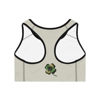 Clover Sports Bra - Floral Activewear for Gym, Yoga, St. Patrick's Day Gift, Fitness Enthusiasts, Eco-Friendly Design, Workout