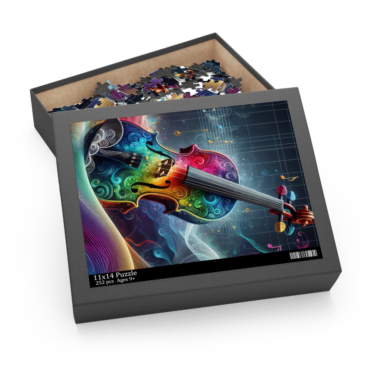 Colorful Violin Puzzle - 120, 252, 500-Piece Jigsaw, Music Lover Gift, Art Decor, Relaxation Activity, Family Game Night