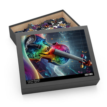 Colorful Violin Puzzle - 120, 252, 500-Piece Jigsaw, Music Lover Gift, Art Decor, Relaxation Activity, Family Game Night