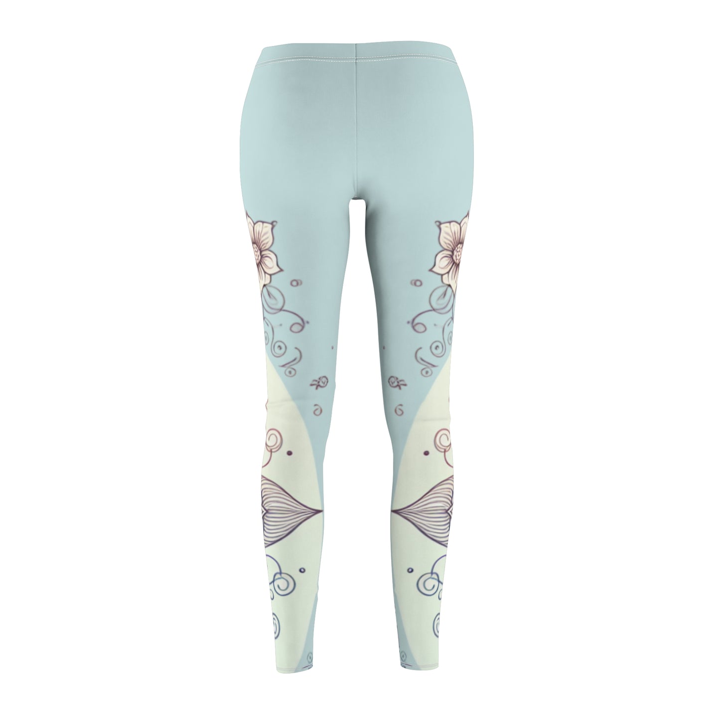 Leggings, Pastel Floral Yoga Pants, Women's Workout Tights, Casual Lounge Wear, Spring Leggings, Comfortable Leggings