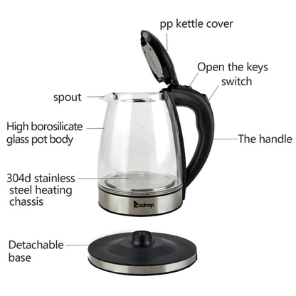 American Standard Electric Kettle 120V, 1200W With Filter Screen And Inner Steel Cover