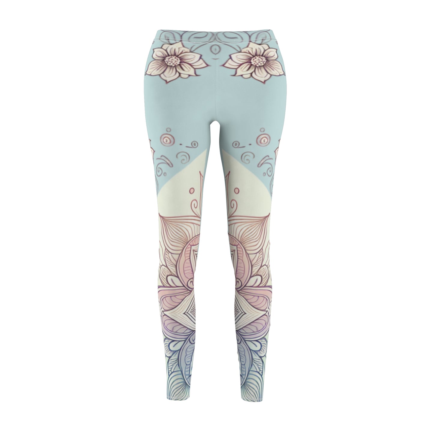 Leggings, Pastel Floral Yoga Pants, Women's Workout Tights, Casual Lounge Wear, Spring Leggings, Comfortable Leggings