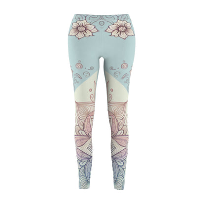 Leggings, Pastel Floral Yoga Pants, Women's Workout Tights, Casual Lounge Wear, Spring Leggings, Comfortable Leggings