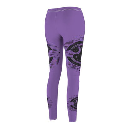 Mystical Boho Purple Leggings, Yoga Pants, Trendy Activewear, Casual Lounge Wear, Gift for her, Festival Outfit