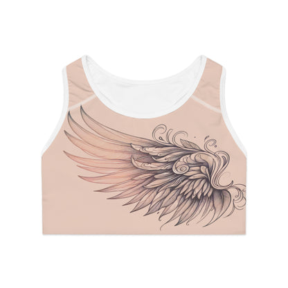 Elegant Winged Sports Bra - Ideal for Gym, Yoga, Running, Gifts for Fitness Lovers, Workout Apparel, Athleisure