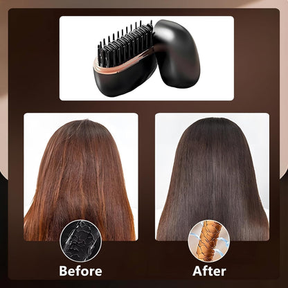 GlamGo™ Cordless Mini Hair Straightener Brush – Style Anywhere in 30 Seconds