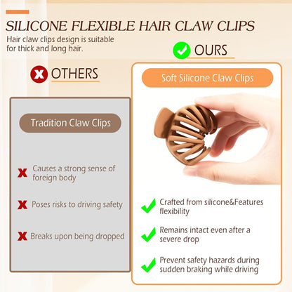 Mello CloudGrip™ Soft Silicone Hair Claw – Pain-Free Hold Without Breakage