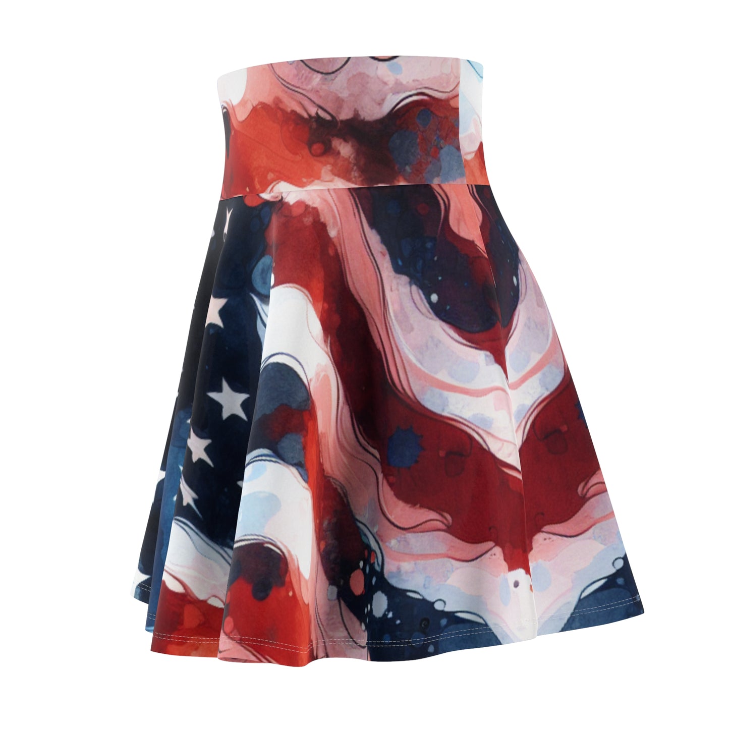 Patriotic Women's Skater Skirt, AOP July 4th Fashion, Summer Skirt, Festival Wear, Red White Blue Party Outfit
