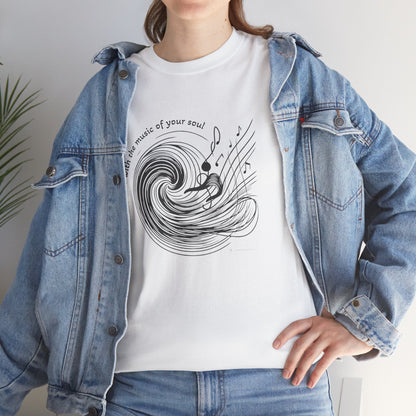 Wave Art Unisex Heavy Cotton Tee, Beach Lover Gift, Surfing T-Shirt, Summer Vibes Shirt, Ocean Aesthetic Apparel, Casual Wear