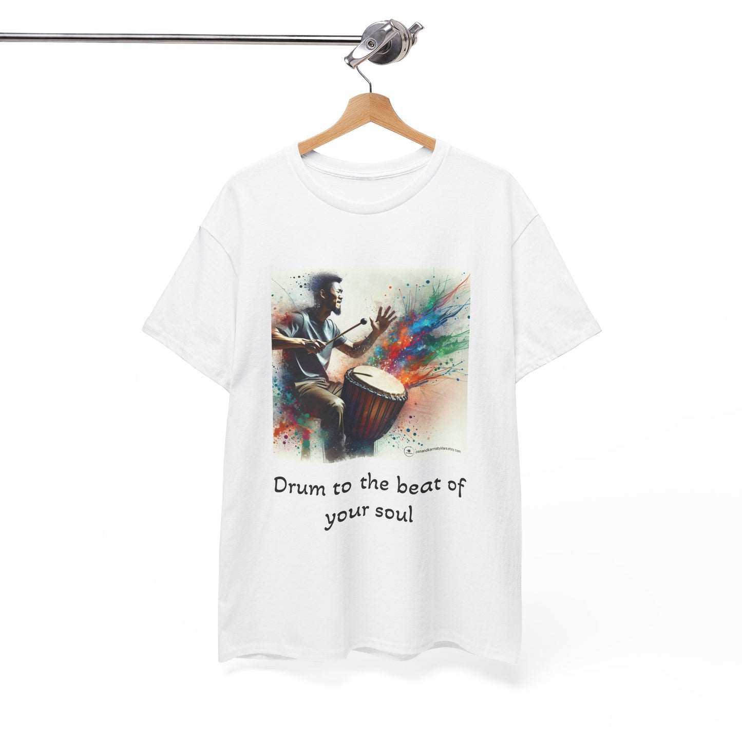 Artistic Drummer Unisex Heavy Cotton Tee -Gift for Musicians, Concert T-Shirt, Art Lovers, Gifts, Festivals, Summer Vibes, gift for him