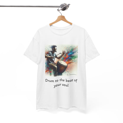 Artistic Drummer Unisex Heavy Cotton Tee -Gift for Musicians, Concert T-Shirt, Art Lovers, Gifts, Festivals, Summer Vibes, gift for him