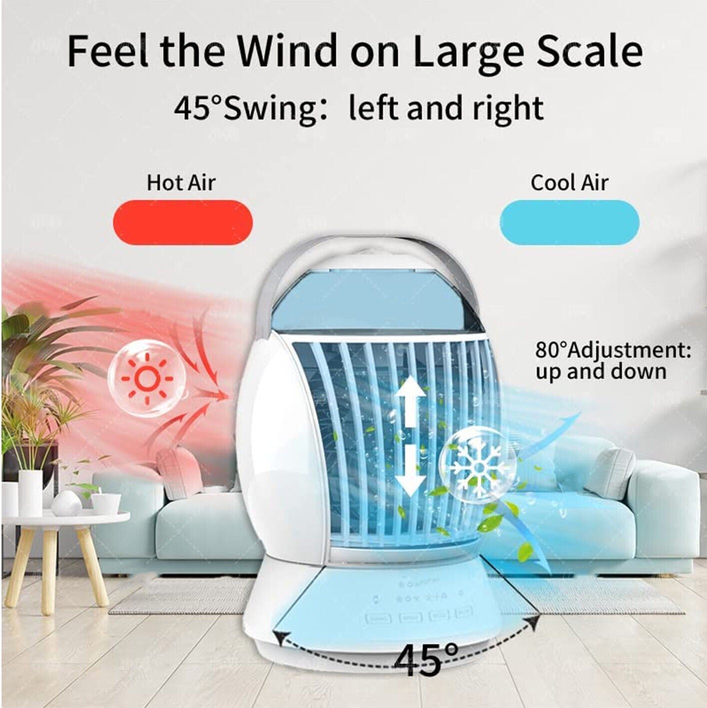 Desktop Misting Fan - Personal Air Cooler with Humidifier | USB Rechargeable Cooling Fan