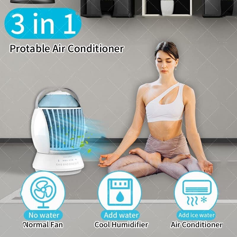 Desktop Misting Fan - Personal Air Cooler with Humidifier | USB Rechargeable Cooling Fan