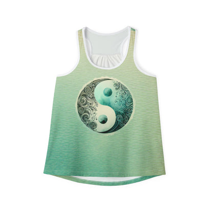 Serene Yin Yang Women's Tank Top, Yoga Tank, Spiritual Apparel, Workout Top, Boho Style, Gift for Her, Mindfulness Wear