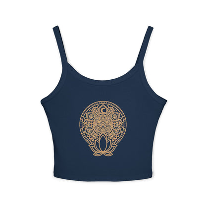 Lotus Flower Tank Top - Women's Yoga Spaghetti Strap | Spiritual Summer Meditation Top