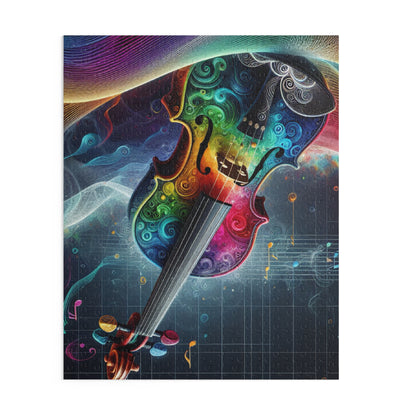 Colorful Violin Puzzle - 120, 252, 500-Piece Jigsaw, Music Lover Gift, Art Decor, Relaxation Activity, Family Game Night