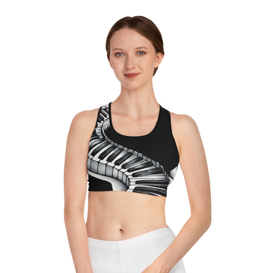 Piano Keys Sports Bra - Stylish Activewear for Music Lovers

