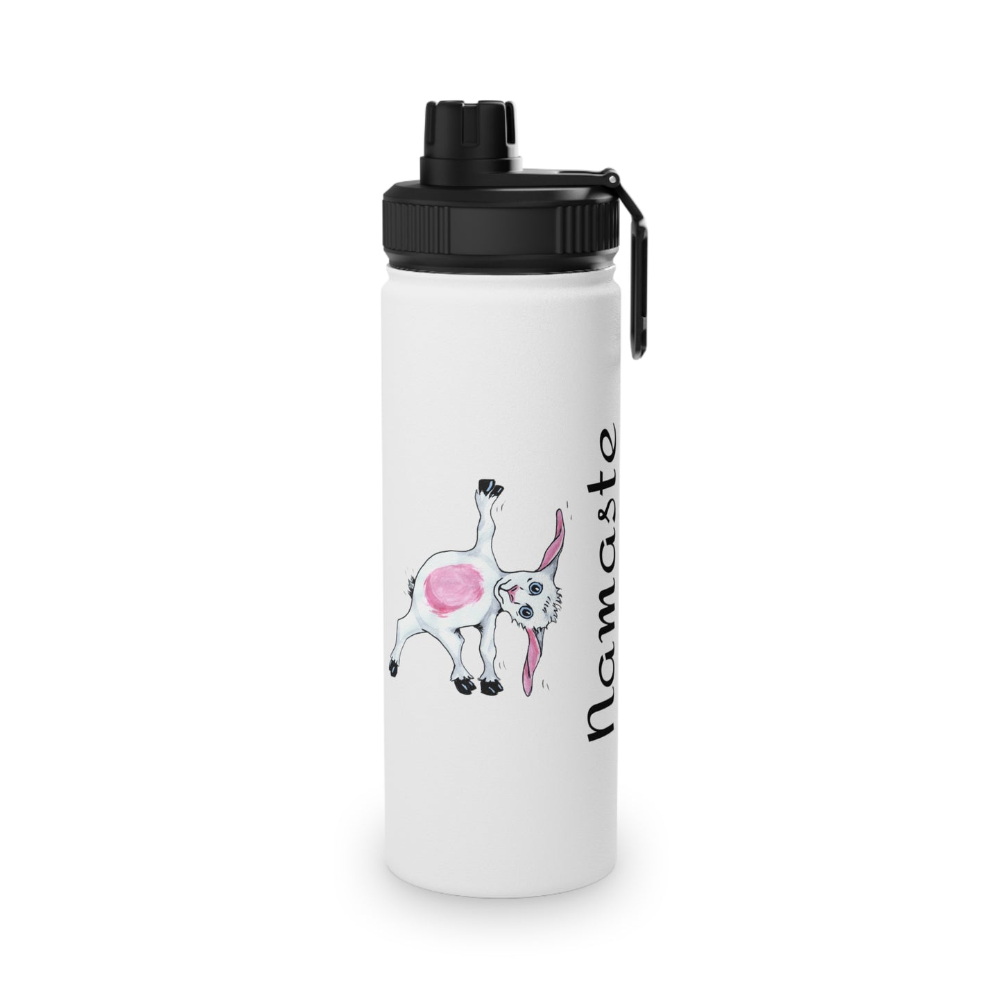 Stainless Steel Water Bottle, Sports Lid,Yoga goat water bottle, goat yoga water bottle, funny water bottle, gift for mom, gift for her