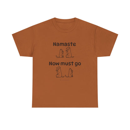 Namaste Pilates Meditation Cat and Dog Zen T Shirt | Namaste Now Must Go Animal Yoga Lover Unisex Heavy Cotton Pet T Shirt for Gift